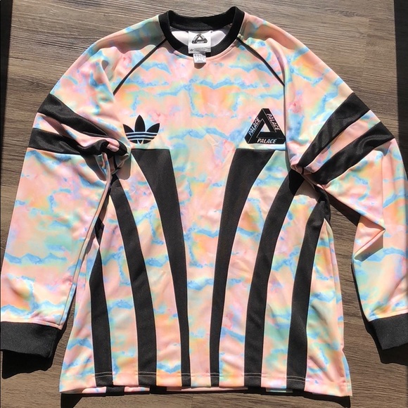 Adidas X Palace Shirts | Palace X Adidas Originals Graphic Palace x Adidas Graphic Goalie Shirt in Multi Colour Black